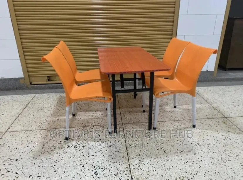 Table Set of Four Chairs and Table