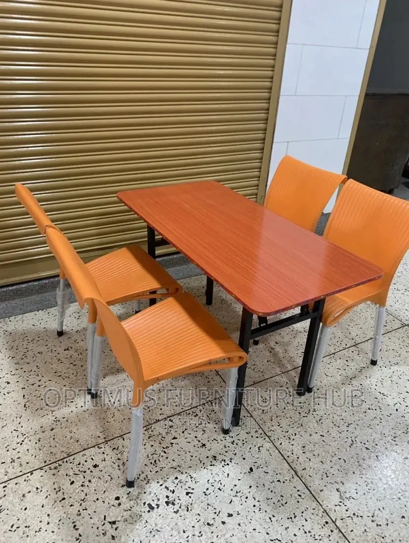 Table Set of Four Chairs and Table