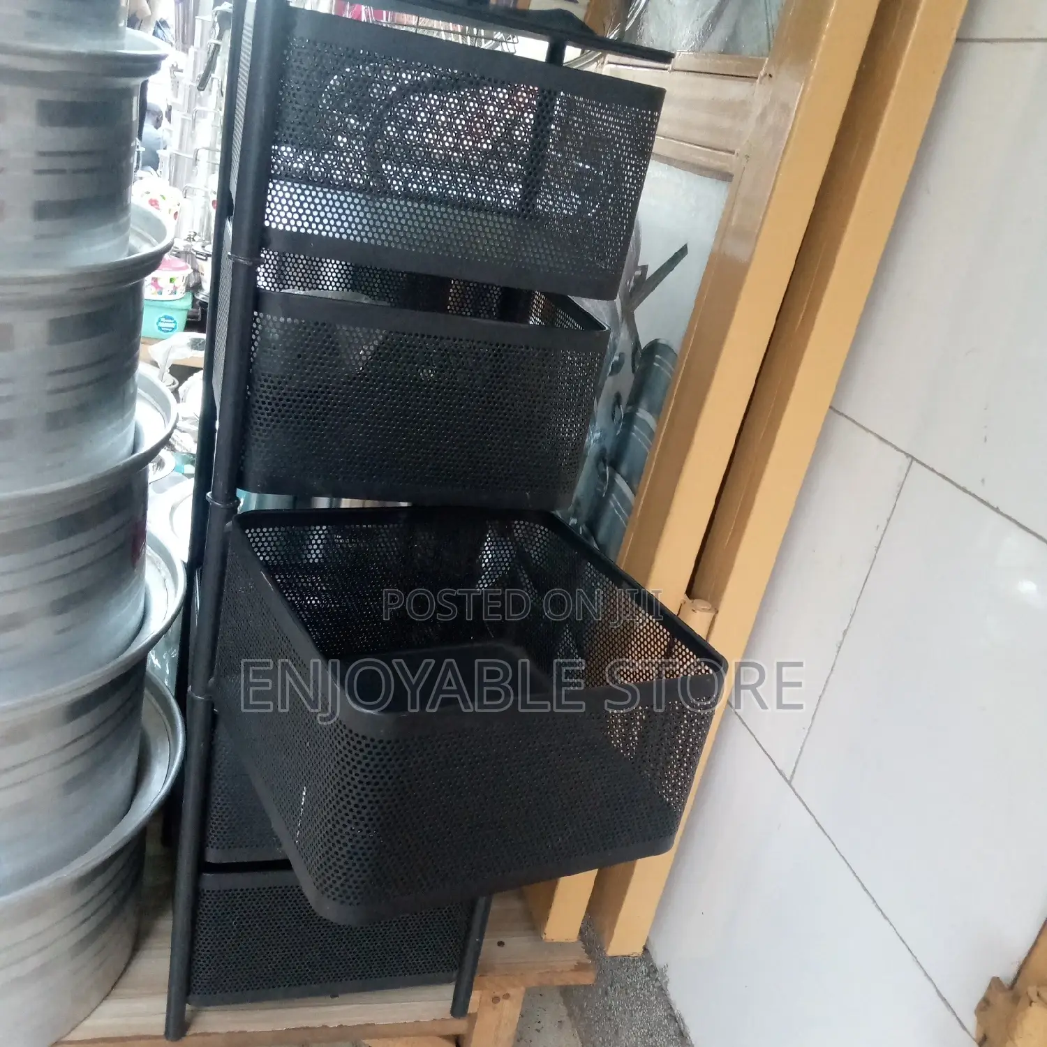 Steel 5 Tier Kitchen Rack Trolley L