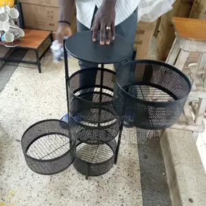 5 Tier Kitchen Round Rack Trolley