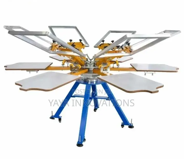 360° Wide Rotating 6 Color 6 Station Screen Printing Machine