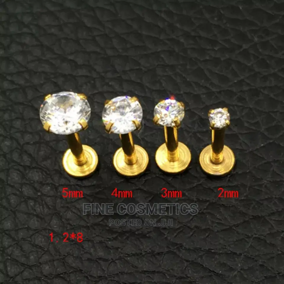 1pair Titanium Internaly Threaded Screw Earring Tragus Helix
