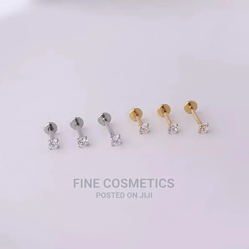1pair Titanium Internaly Threaded Screw Earring Tragus Helix