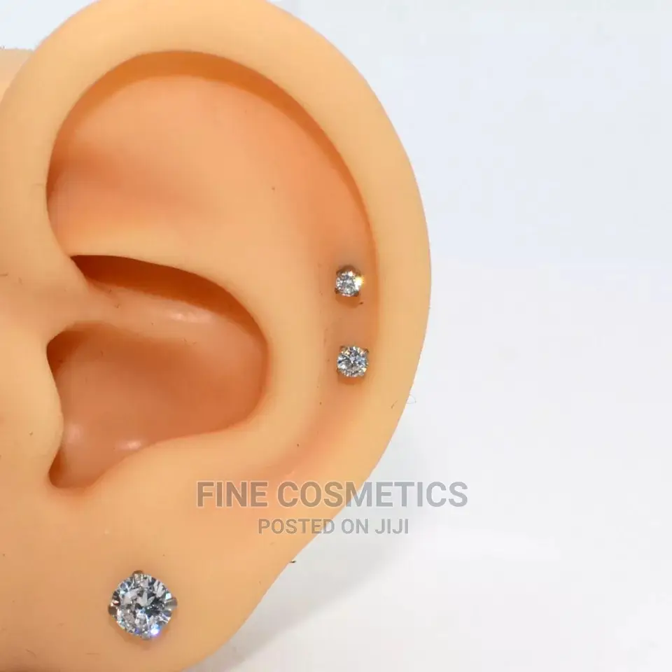 1pair Titanium Internaly Threaded Screw Earring Tragus Helix