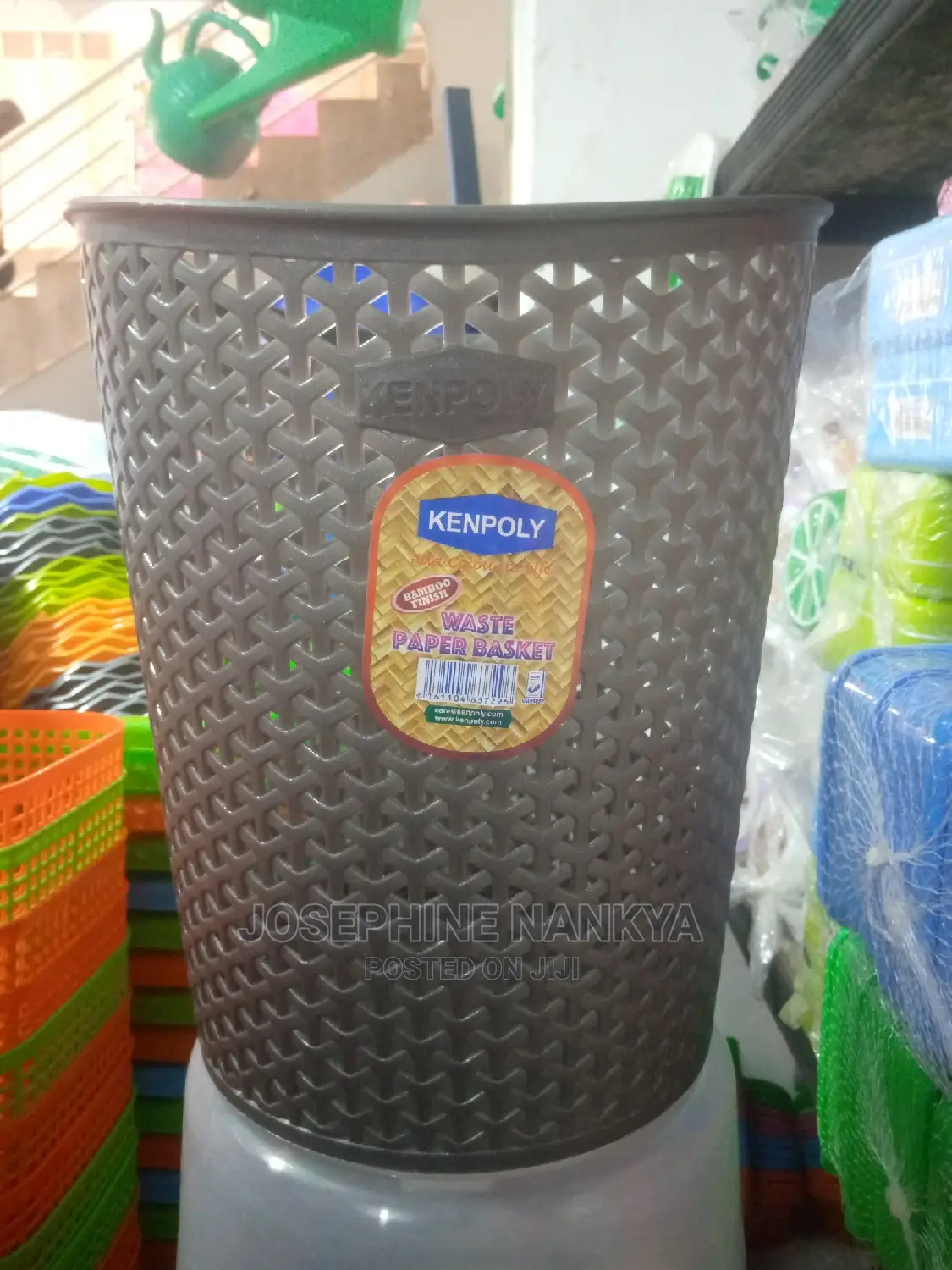 Kenpoly Waste Paper Basket Plasic, Gray Colour