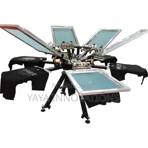 Multicolor Rotary Screen Printer Semi Auto 6 Color