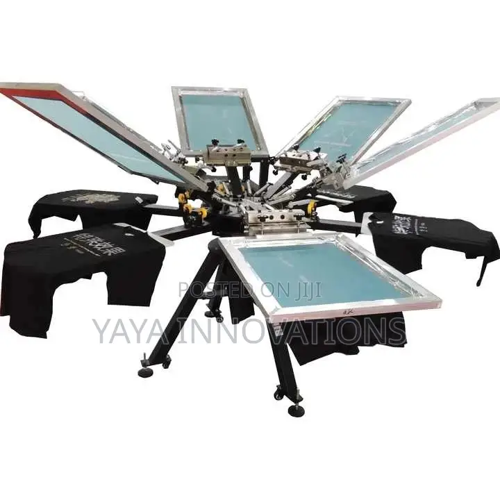 Multicolor Rotary Screen Printer Semi Auto 6 Color