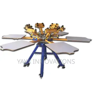 Platen Rotating 6 Color 6 Station Screen Printing Machine