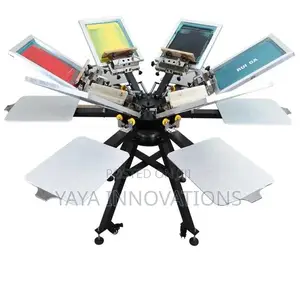 6 Color 6 Table Manual T Shirt Rotary Screen Printing