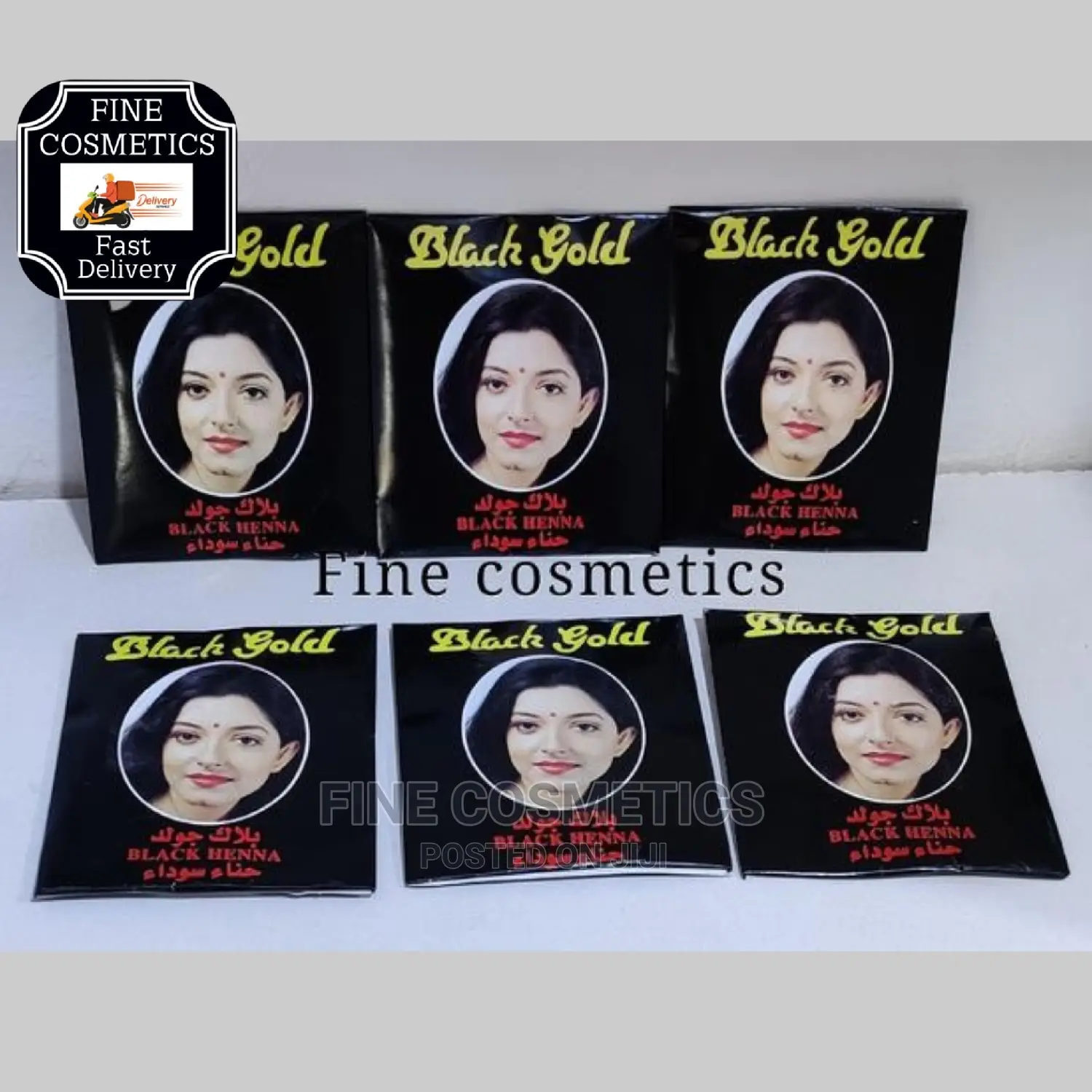 6pieces Original Black Gold Henna Hair Darkening Powder Dye