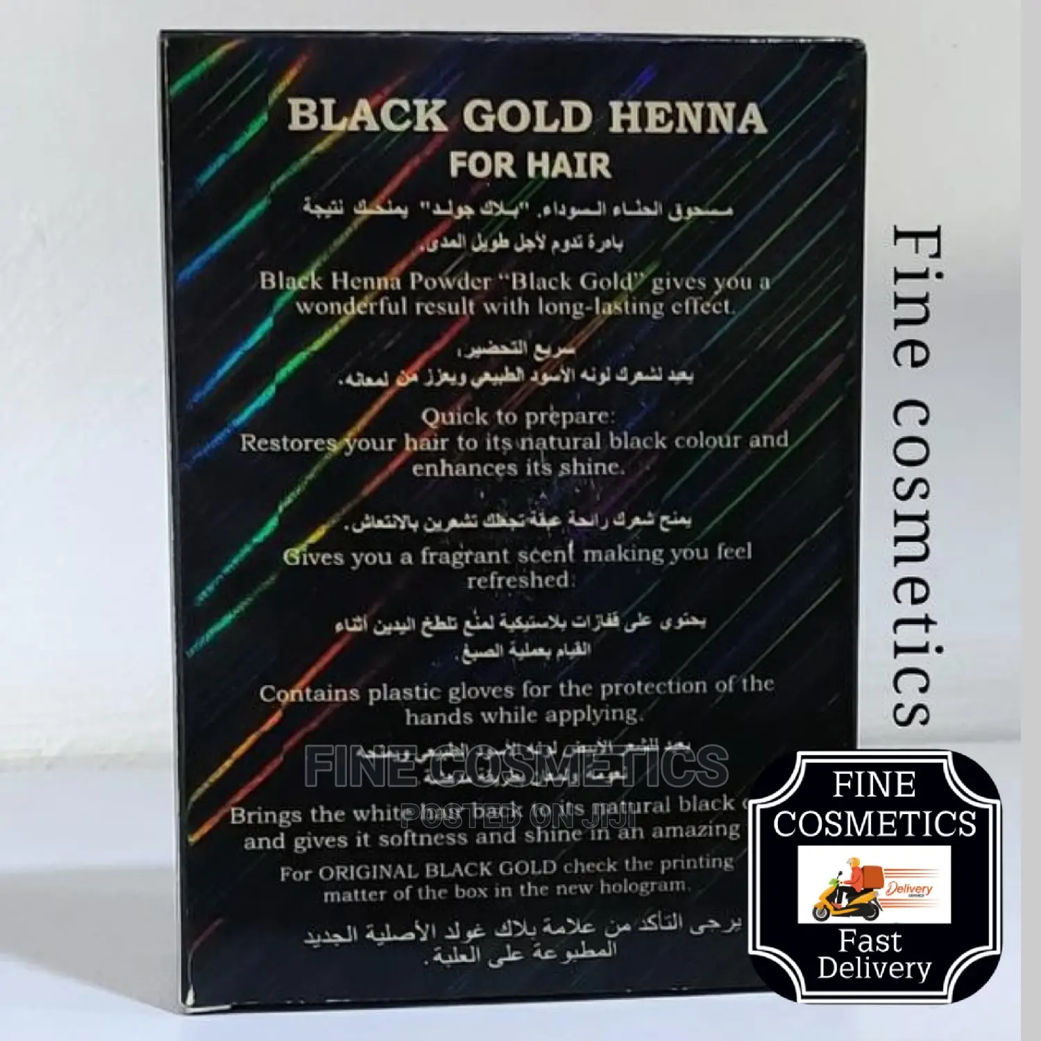 6pieces Original Black Gold Henna Hair Darkening Powder Dye