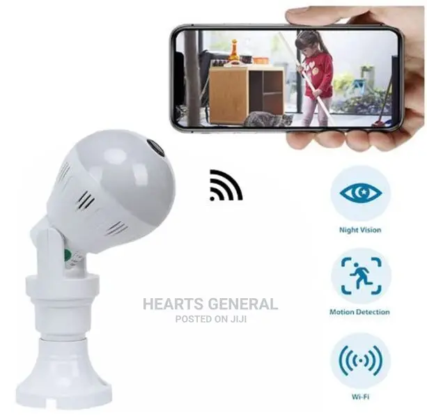 5MP Wifi Bulb Camera With 360 Fisheye Lens