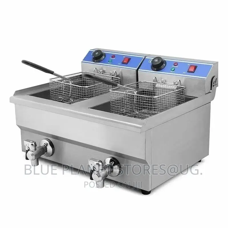 20L Electric Deep Fryer With Drain Faucet | 3+3kw | Hef-102v