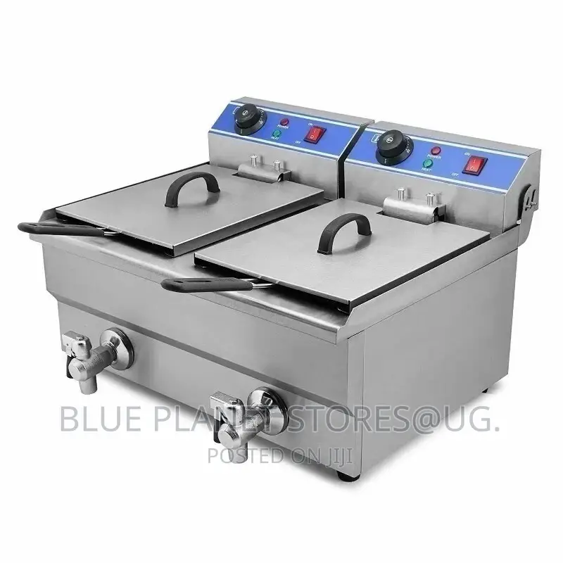 20L Electric Deep Fryer With Drain Faucet | 3+3kw | Hef-102v