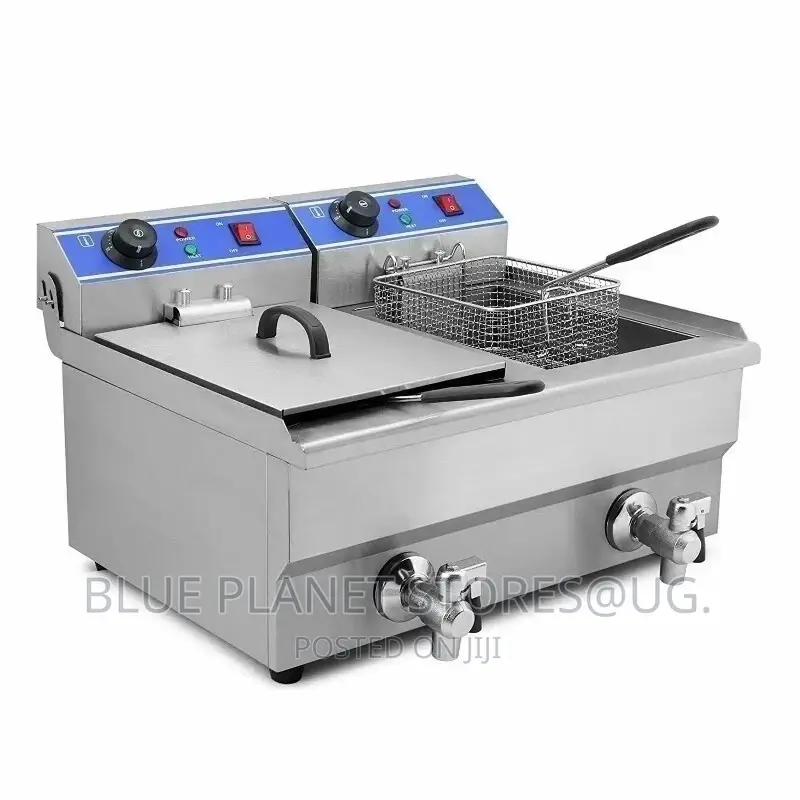 20L Electric Deep Fryer With Drain Faucet | 3+3kw | Hef-102v