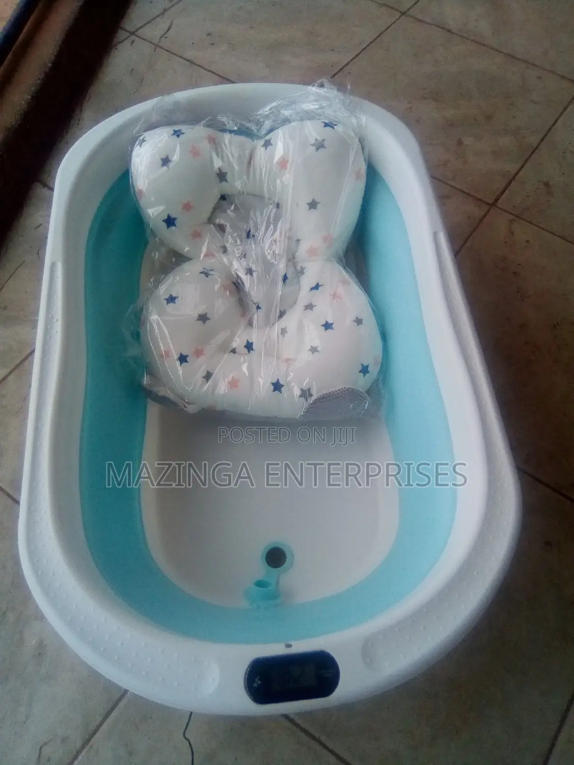 Foldable Baby Bathtub and Basin With Temperature Thermometer