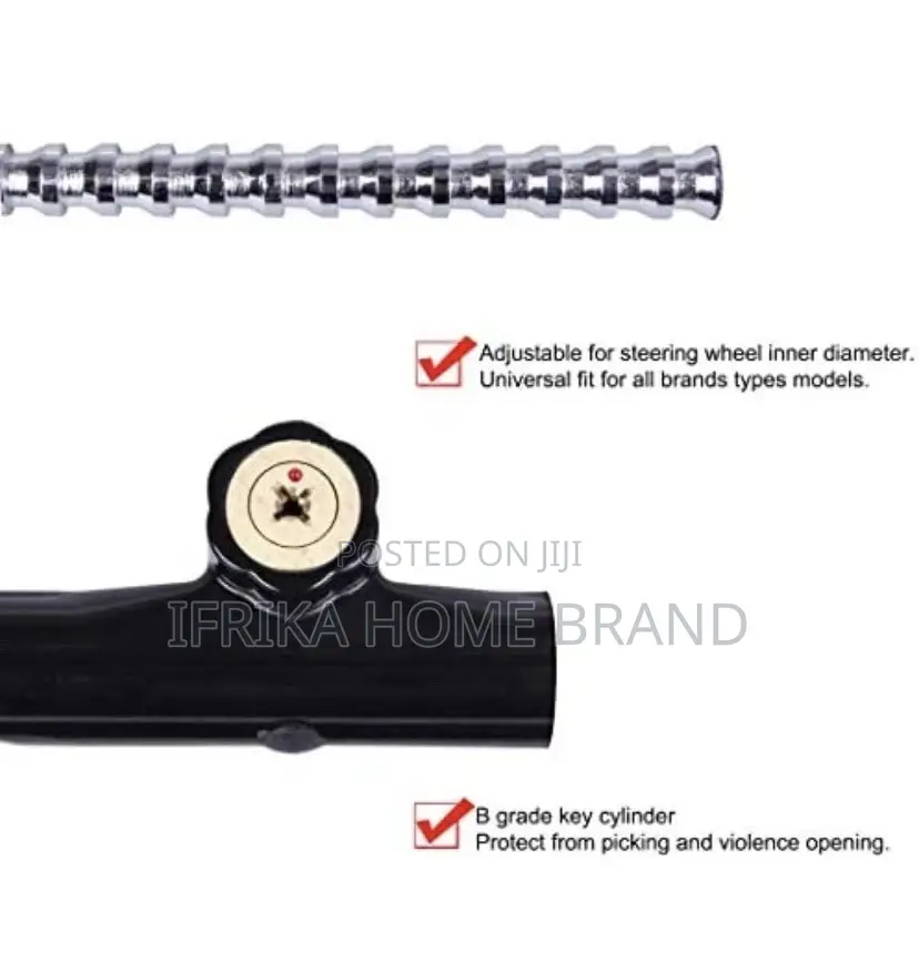Anti-Theft Steering Wheel Lock, Red