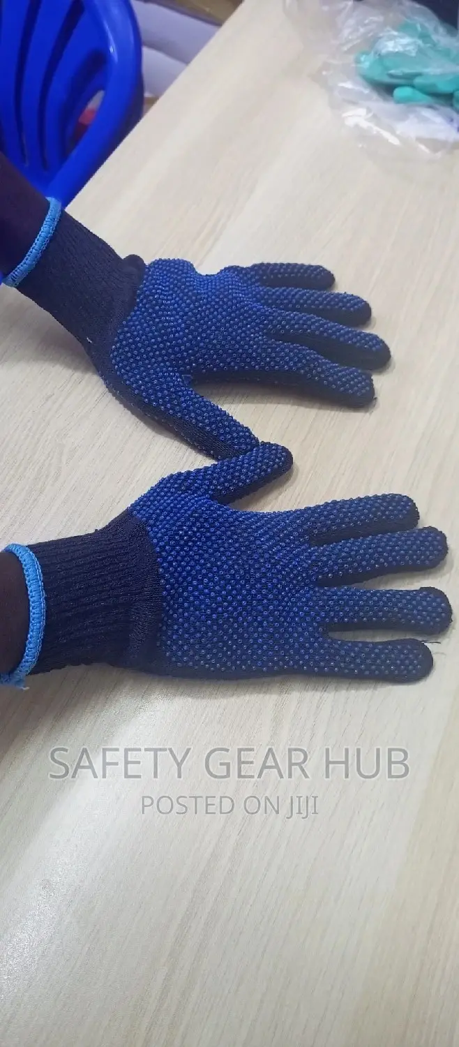 Dotted Cotton Gloves (Blue )