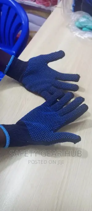 Dotted Cotton Gloves (Blue )