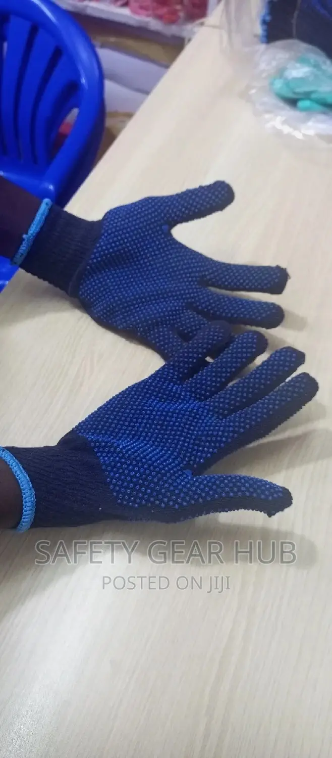 Dotted Cotton Gloves (Blue )