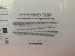 New Laptop Apple MacBook Pro 2021 M1 16GB Apple M1 SSD 1T