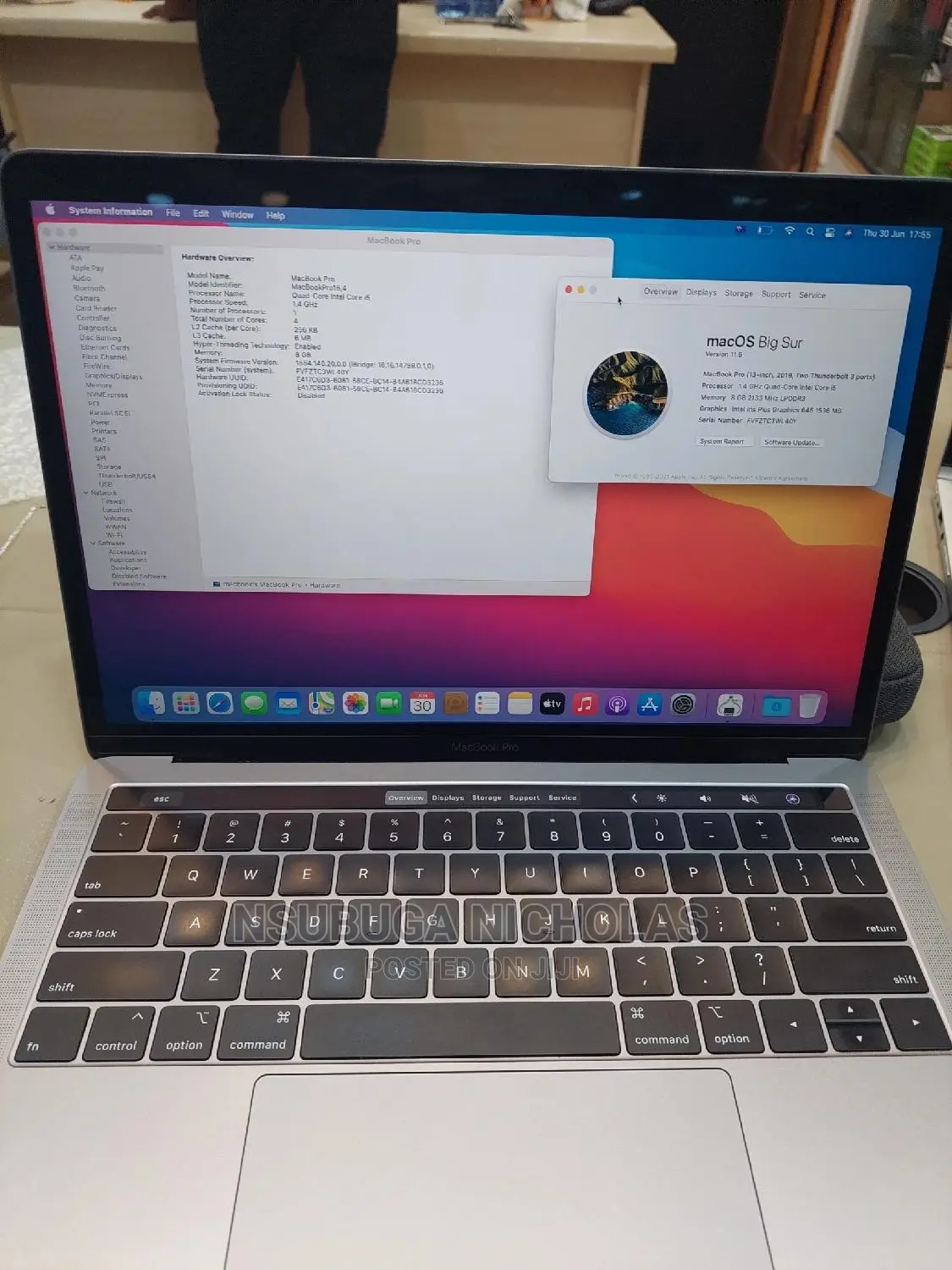 Laptop Apple MacBook Pro 2019 8GB Intel Core I5 SSD 128GB