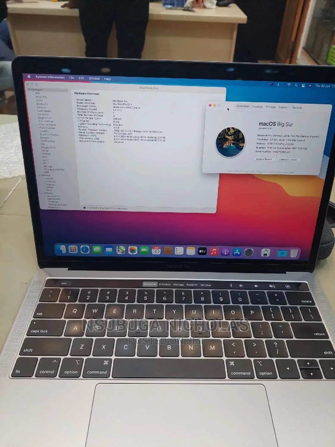 Laptop Apple MacBook Pro 2019 8GB Intel Core I5 SSD 128GB