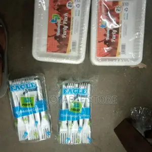 Disposable Plaste at 25pcs and Forks at 50pcs