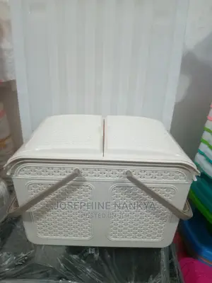 Storage Basket With Cover, Brown Colour