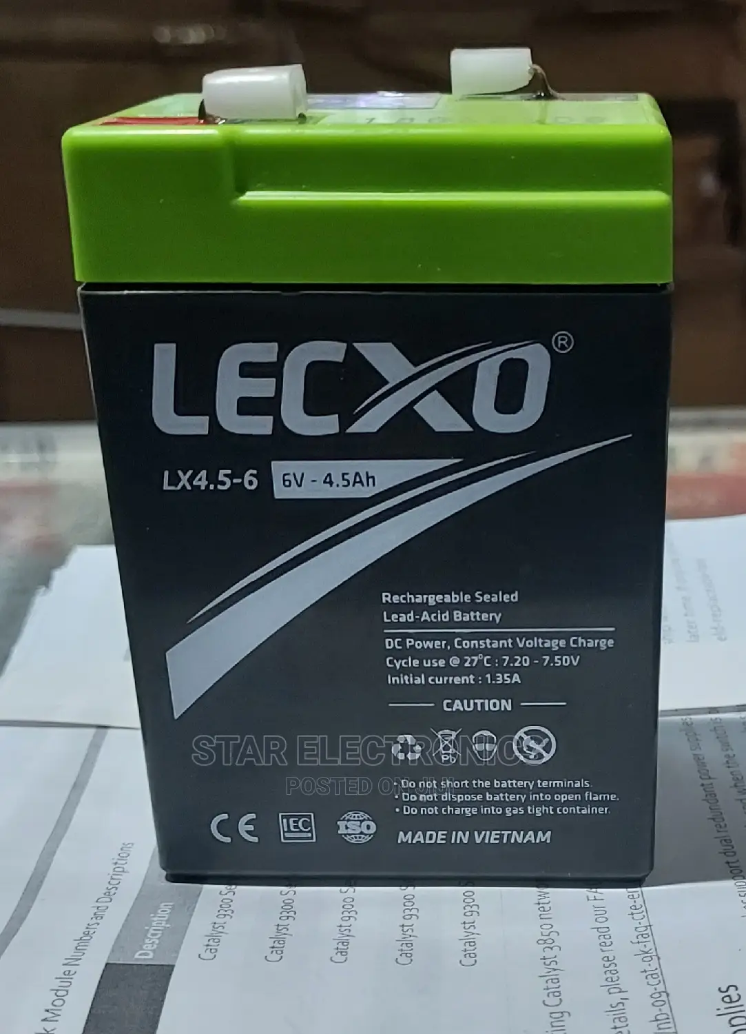 Rechargeable Battery, 6V /4.5ah