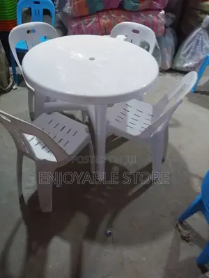Plastic Set of Chairs and Round Tables