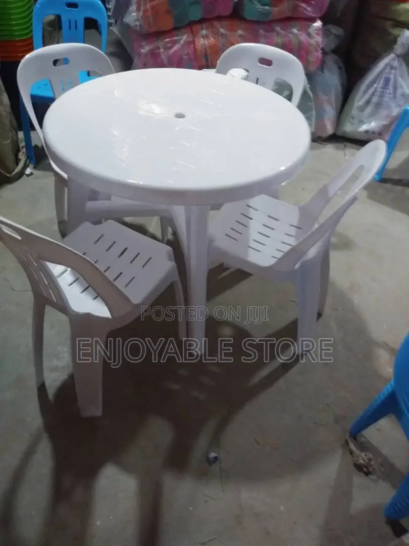 Plastic Set of Chairs and Round Tables