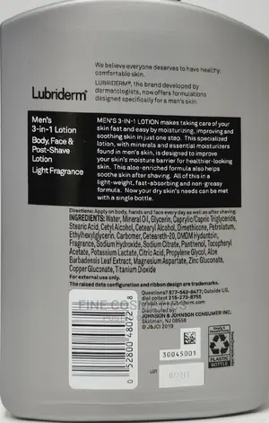 Lubriderm 3-in-1 Men's Moisturizing Body Lotion With Aloe
