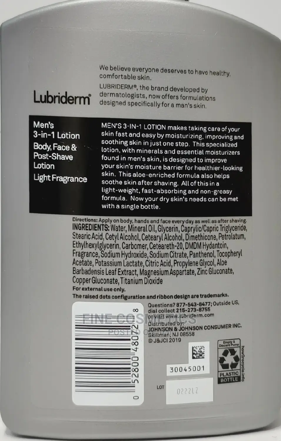 Lubriderm 3-in-1 Men's Moisturizing Body Lotion With Aloe