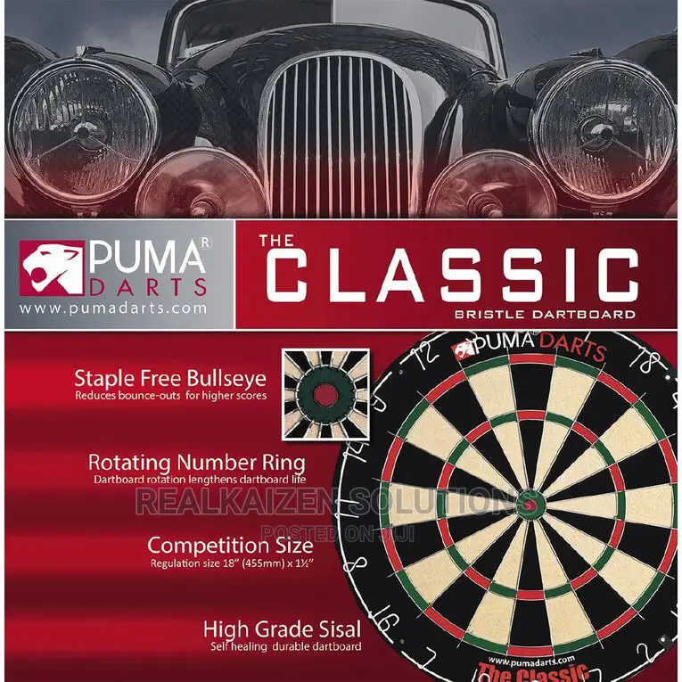 Original PUMA Classic Bristle High Grade Sisal Dartboard