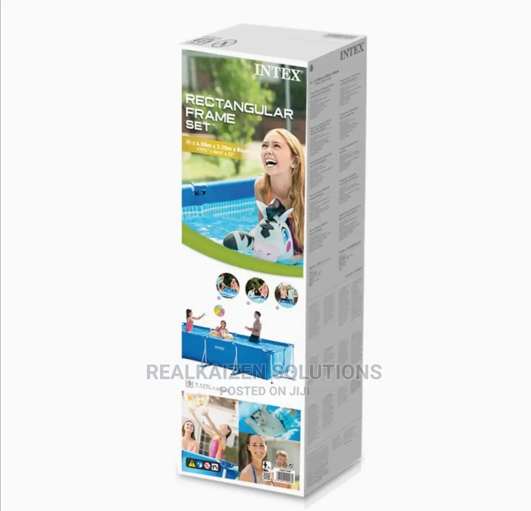 Intex Rectangular Steel Frame Swimming Pool 4.5mx2.2m