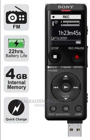 SONY 4GB Light Weight 20hr Battery Voice Recorder.