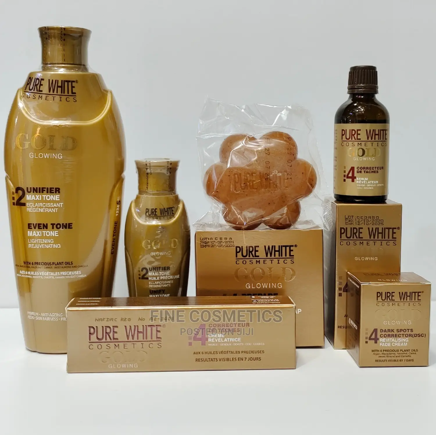 Pure White Gold 2 Set Of 6; Lotion,Soap,Oil,Serum,Tube + BSC