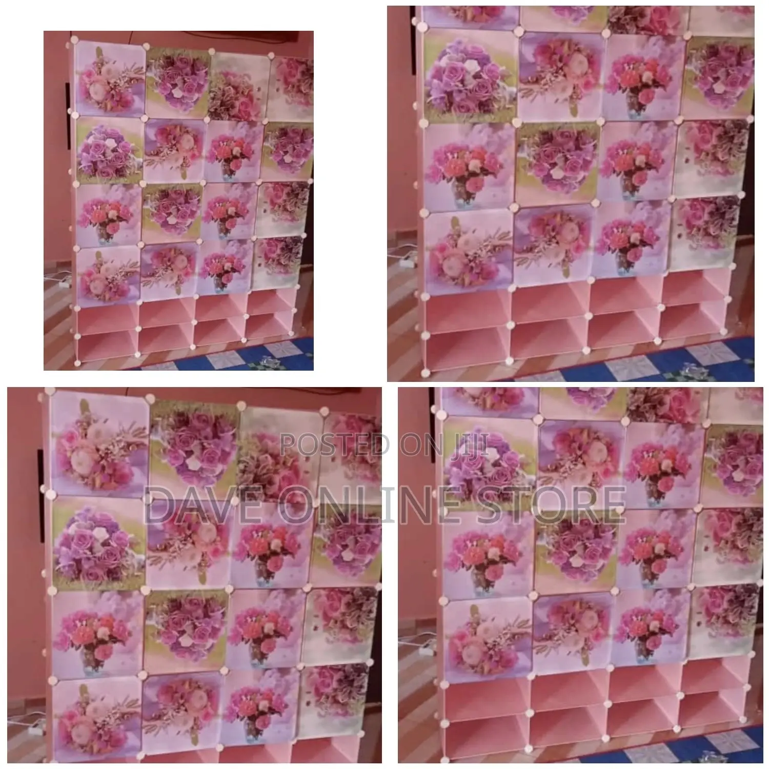 Pink 4 Column Plastic Closet