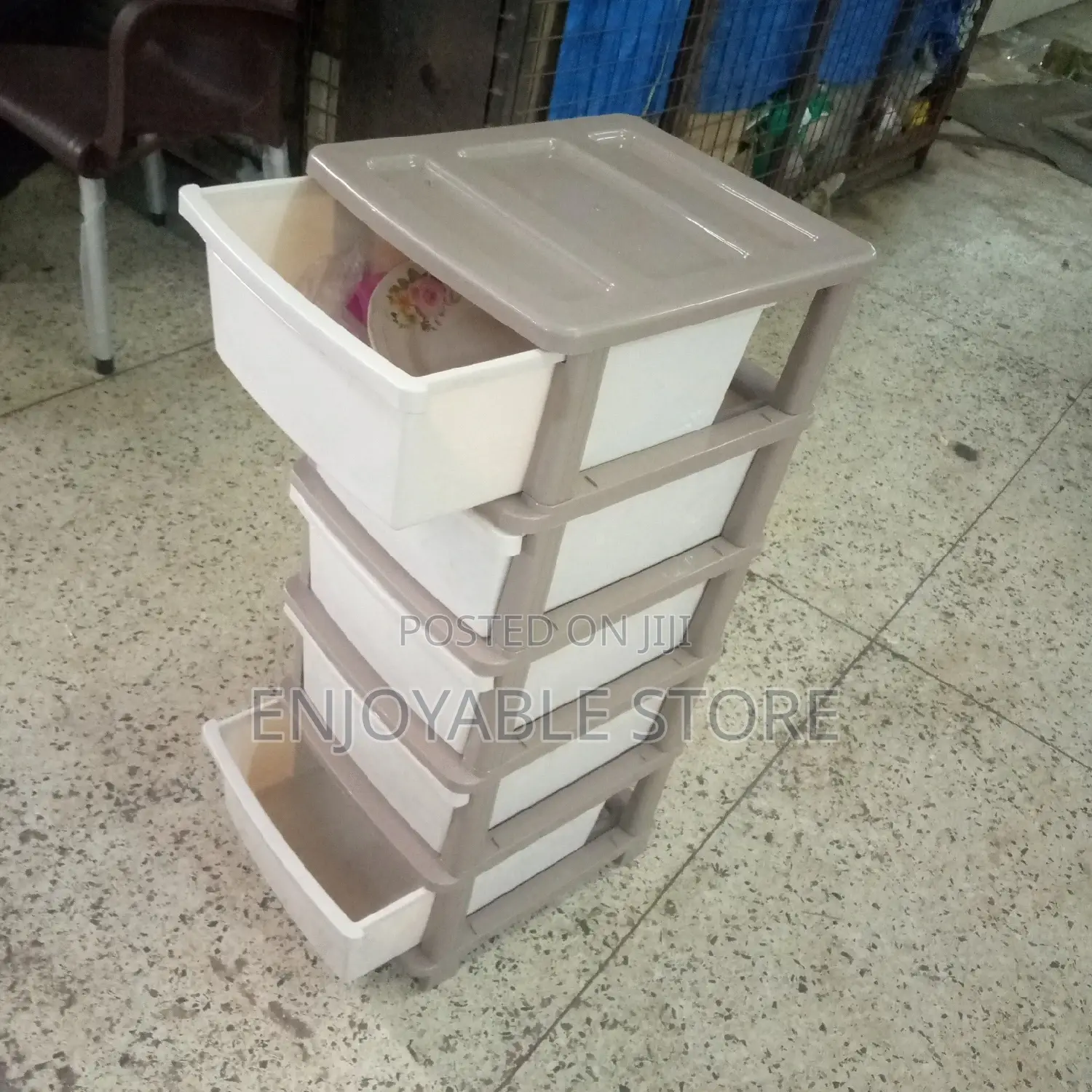 Plastic Durable Storage Drawer Trolley