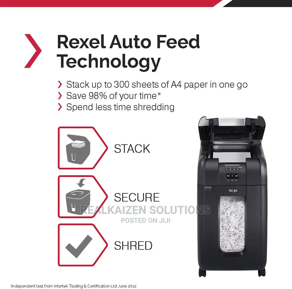 REXEL 40L Auto Feed 300X 300 Sheet Cross Cut Paper Shredder