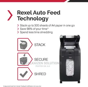 REXEL 40L Auto Feed 300X 300 Sheet Cross Cut Paper Shredder
