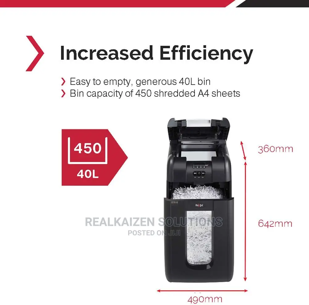 REXEL 40L Auto Feed 300X 300 Sheet Cross Cut Paper Shredder