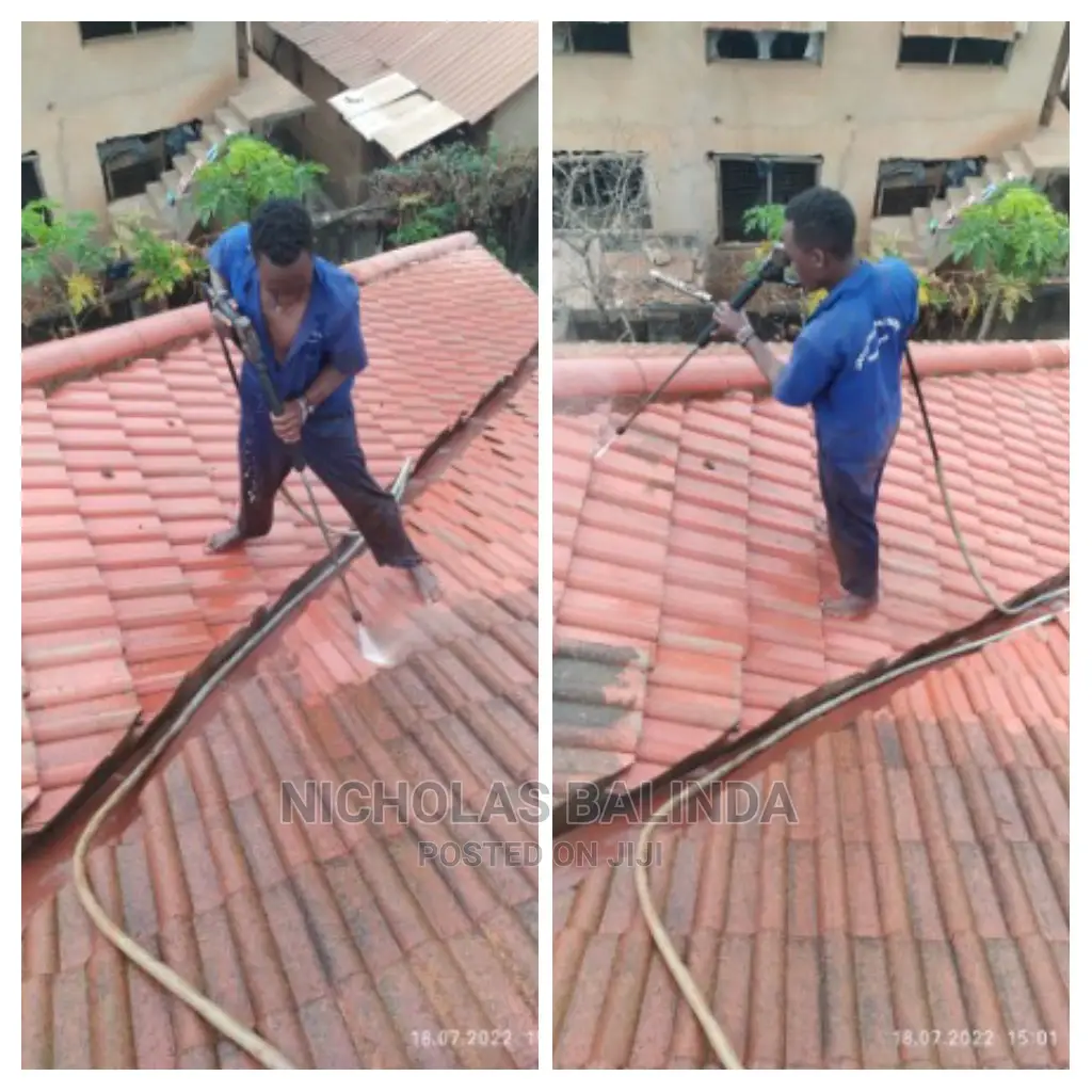 Nice Roof Tiles Cleaning in Progress With NB Services