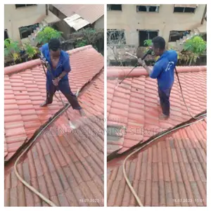 Nice Roof Tiles Cleaning in Progress With NB Services