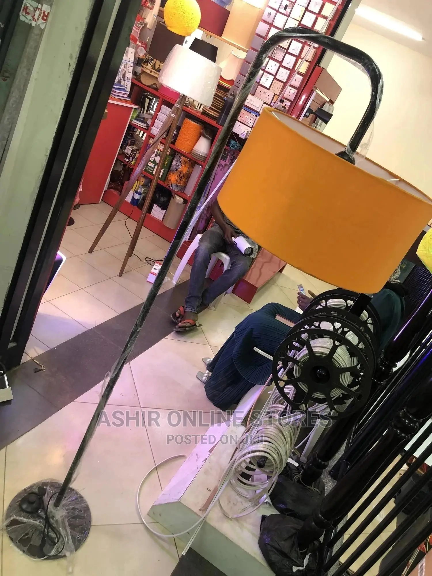 Orange Floor Bedside Lamp