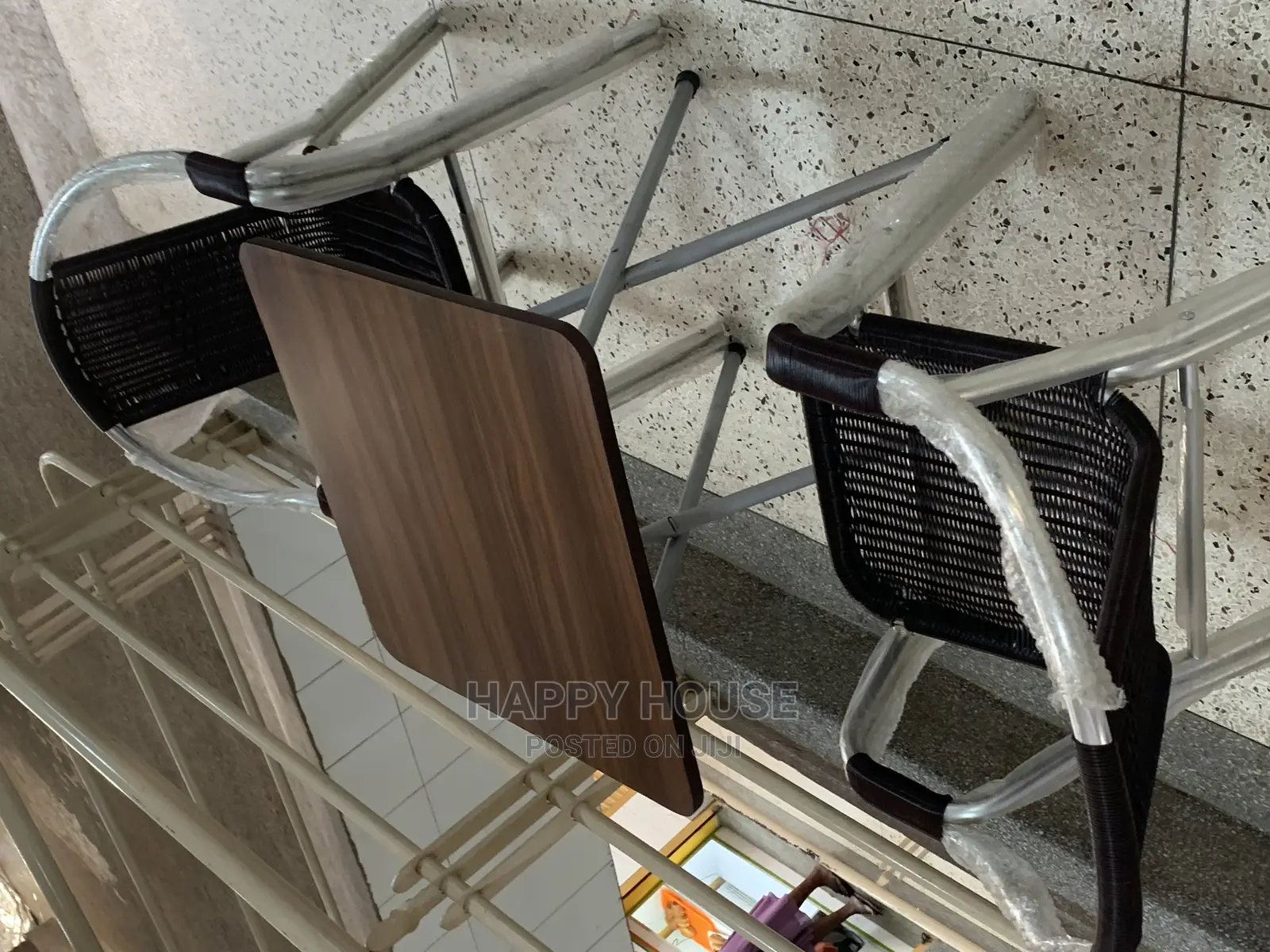 Set of Foldable Table and 2 Aluminum Chairs