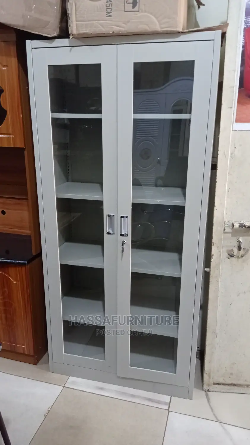 Metal Cabinet Half Glass