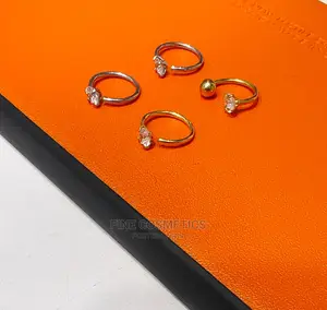 Beautiful Stainless Steel Nosering With Shiny Stone 8mm