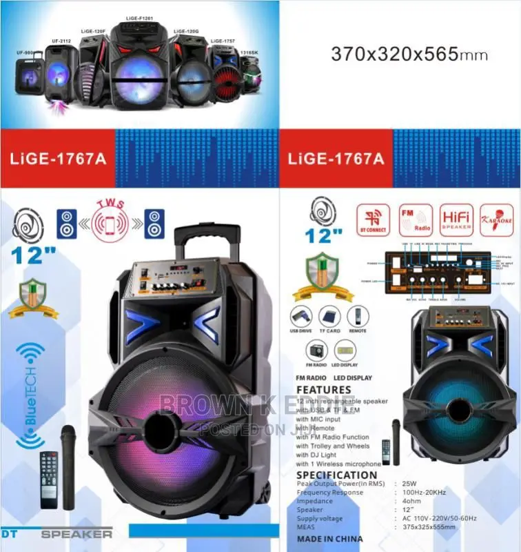 Kolav 12" Rechearge Speaker's